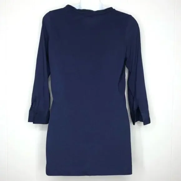 THEORY Navy Blue Top Womens Small Basics Timeless Normcore Corpcore Capsule Chic - Picture 5 of 7
